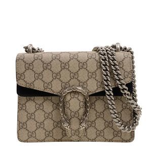 Gucci Shoulder Bag GG Supreme Canvas PVC Black Brown